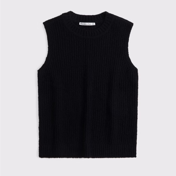 Abercrombie & Fitch Textural Crew Sweater Shell Tank Black Size Small NWT - Picture 1 of 6